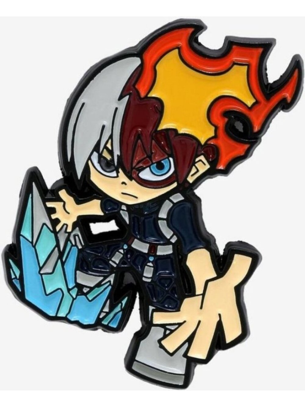 My Hero Academia Todoroki Enamel Pin Dual Ice Fire Design Collectible Fan 1.5"